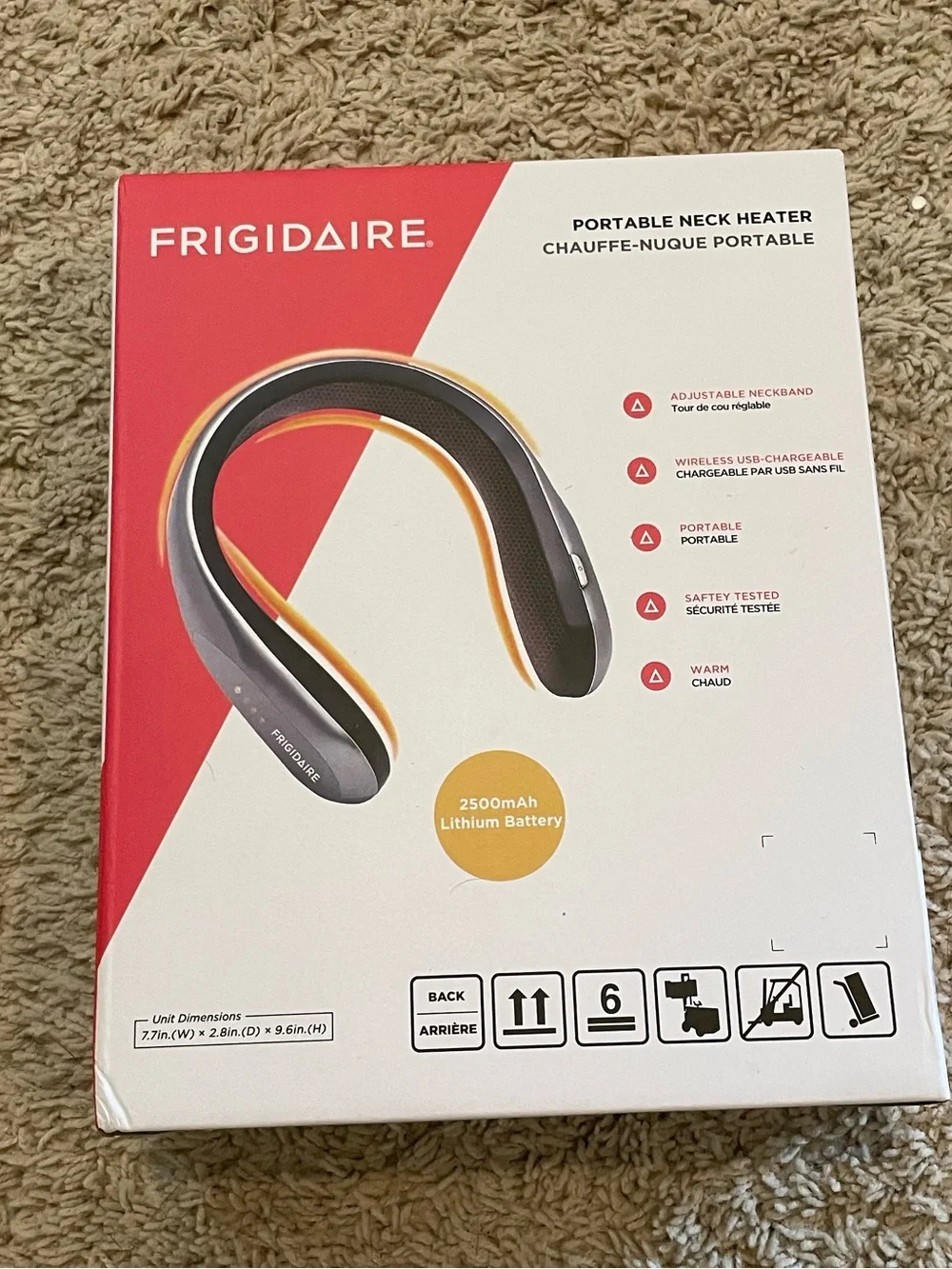 Frigidaire Portable Neck Heater - Gray with Yellow Accent